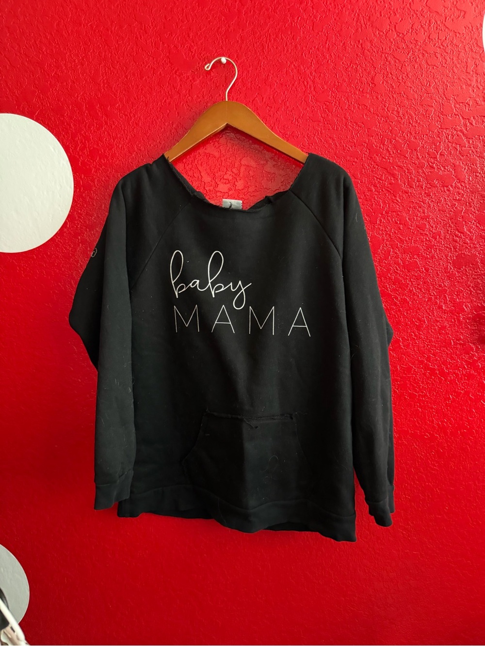 Baby Mama Black Graphic maternity Sweatshirt